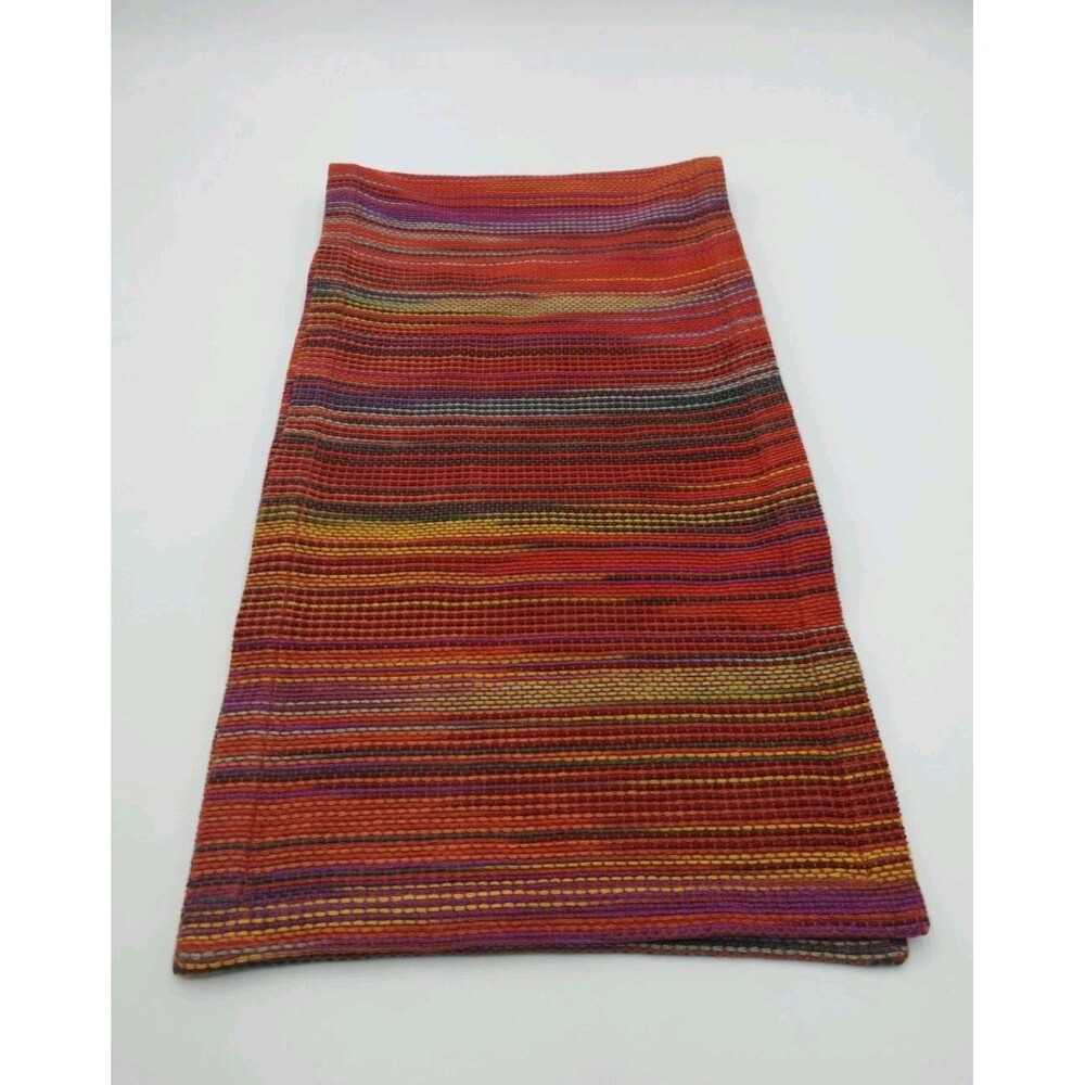 Crate & Barrel Unique Indian Woven Table Runner Del Rey Cinnamon 14×90in (Read)